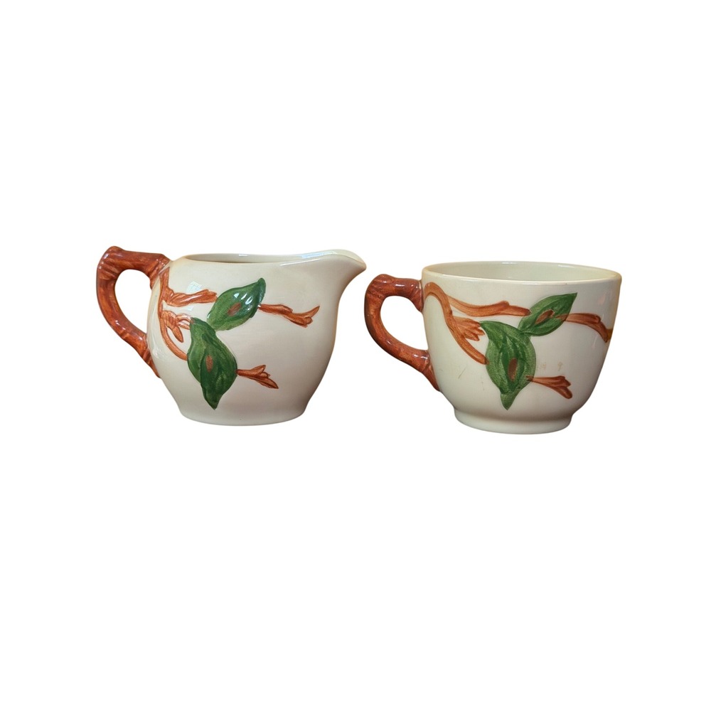 Franciscan Apple Creamer and Sugar Bowl Set Vintage California Earthenware
